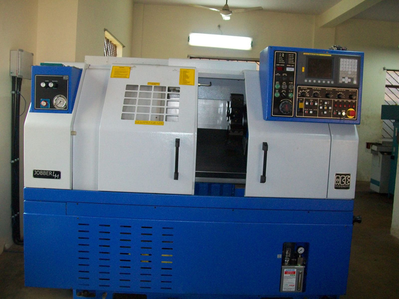 CNC lathe in the Gayatri Industries workshop