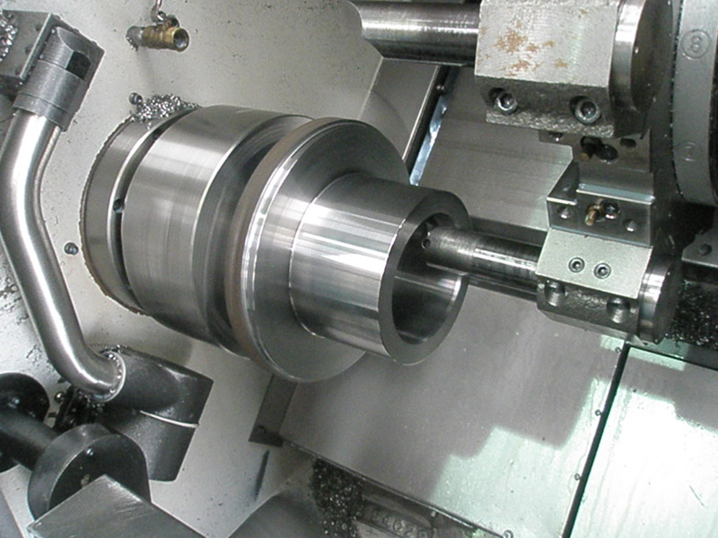 Component being machined on CNC